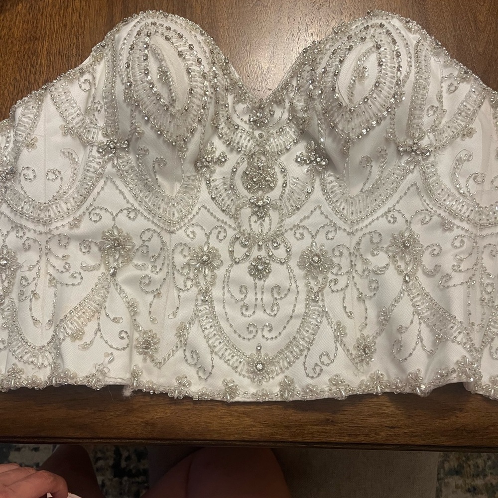 Elegant Beaded White Bustier